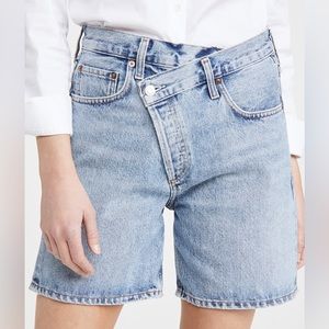Agolde crisscross upsized denim shorts
